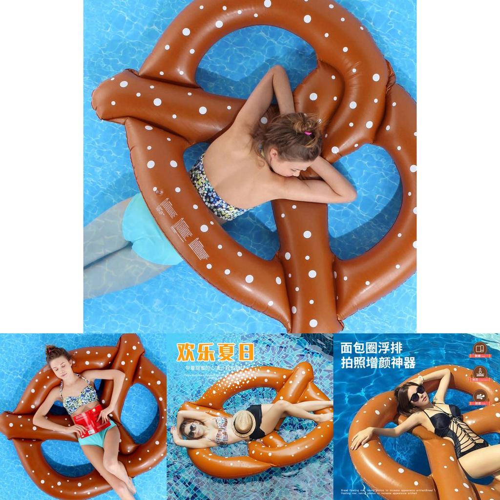 Thickened 140cm Inflatable Swim Ring Float For Adults In Coffee Color