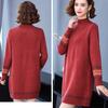 Mid-length Sweater Women's Retro Loose Half Turtleneck Knitted Dress Plus-size Trendy Solid Color Pullover Autumn and Winter