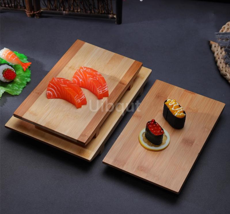 Bamboo Sushi Board Boat Plate Rectangular Platform Cooking Sashimi Basin Japanese Korean Cuisine Tableware Serving Plate Tray