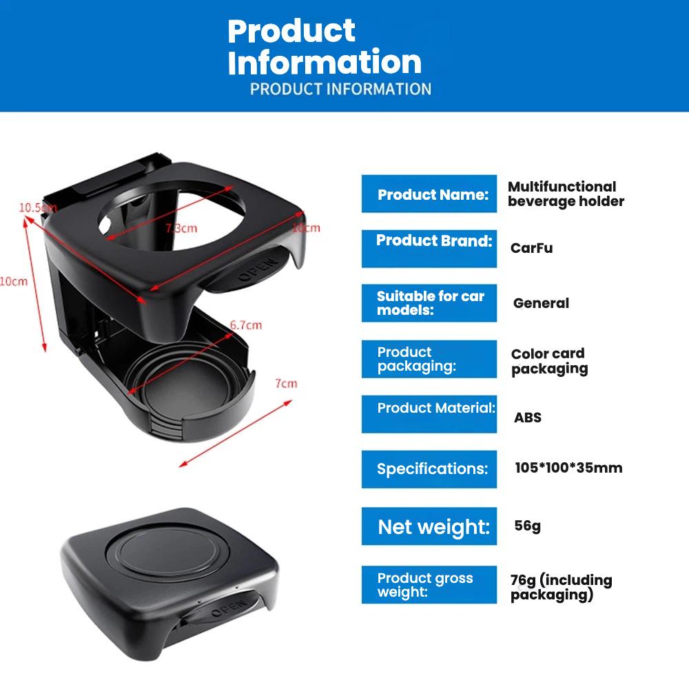 Air outlet cup holder car drink holder portable folding car water cup holder multifunctional car cup holder