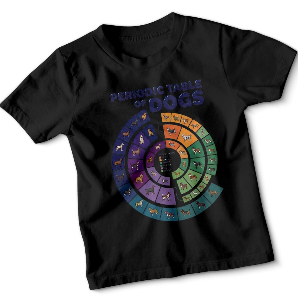 Периодическая таблица собак Породы собак Животные Детская футболка Образовательная графическая футболка 130