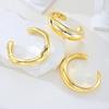 3 Pcs Gold Plated Bangle Bracelets for Women, Big Stackable Bangles, Adjustable Open Cuff Bracelet, Minimalist Accessories