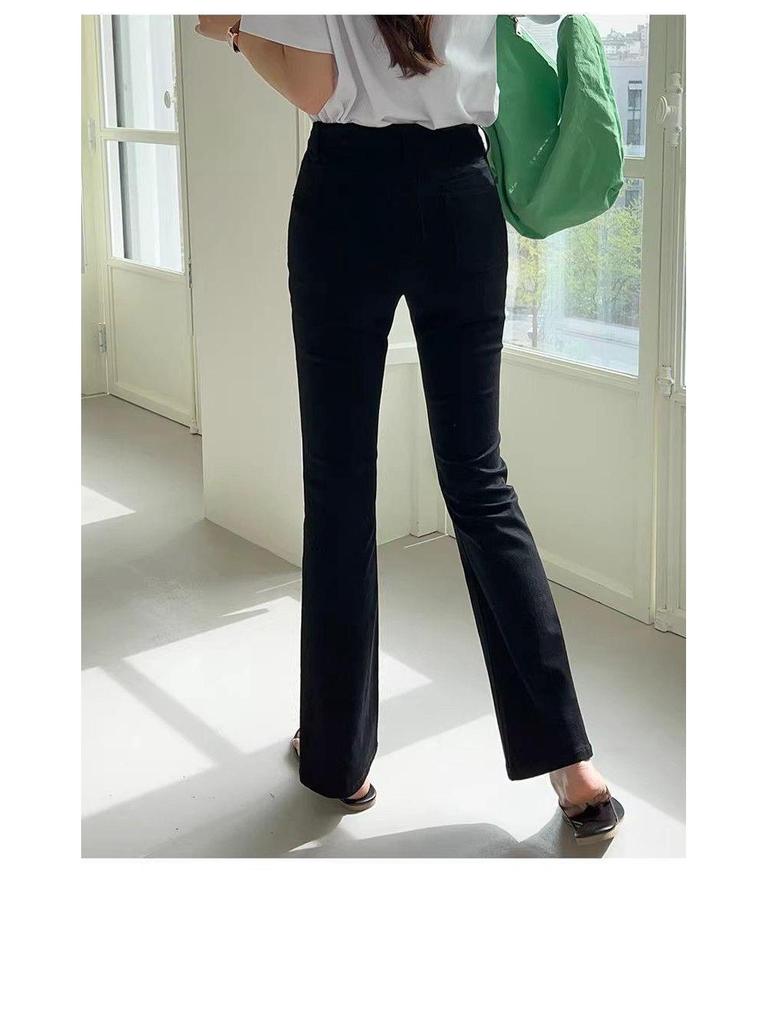 Women's White High-Waisted Micro-Flare Jeans - 2025 Spring Slimming Versatile Horseshoe Pants