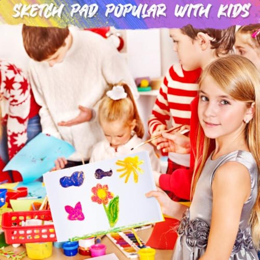 4 Pcs Doodle Drawing Paper Pad for 30 Sheets Drawing Paper Coloring Sketch Book Art Plies for Teens Adults Crayons Pencils Sch