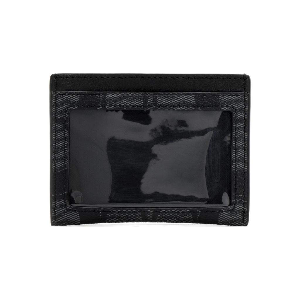 COACH Card Case Coated Canvas Card Holder Men's Gray Black 58110-CQBK