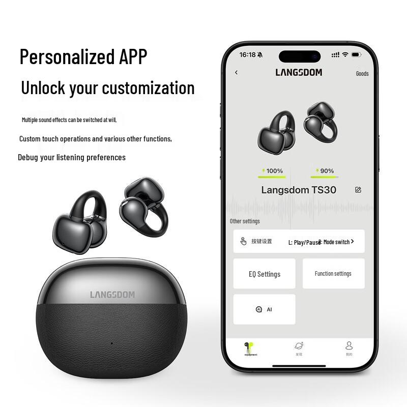 Lanston TS30 Open-Ear Bluetooth Clip-on Earbuds