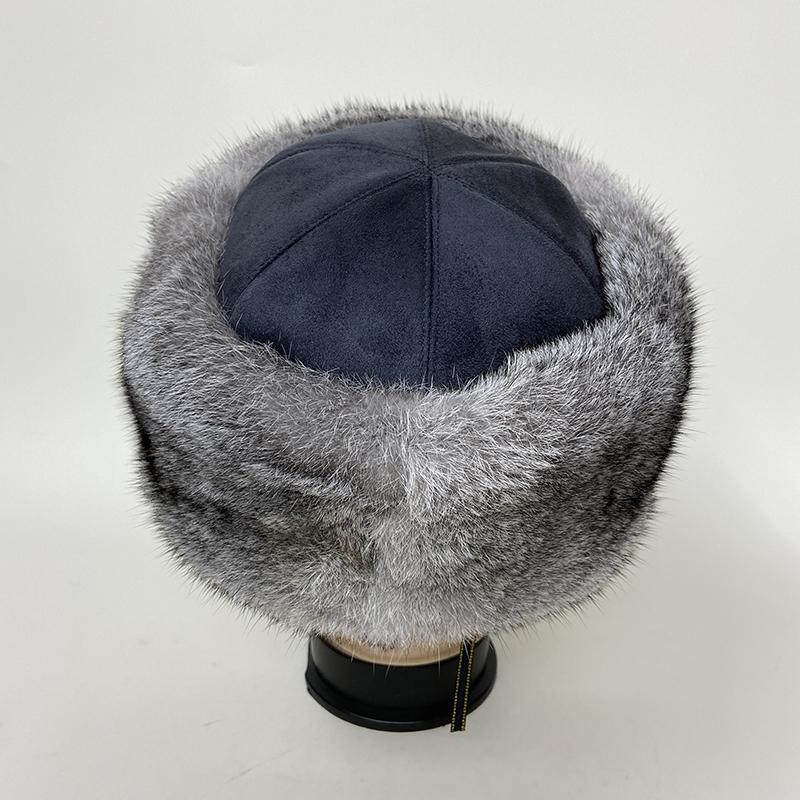 

Новые модные меховые шапки из натурального кроличьего меха для женщин, теплая русская зимняя шапка из кроличьего меха, шапка без полей в виде дыни, шапки для мужчин One Size серый