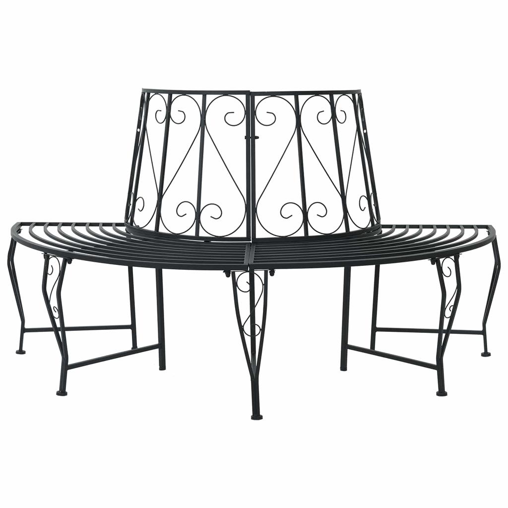 Tree Bench 4 Seater 160 x 80 x 89 cm Steel Black