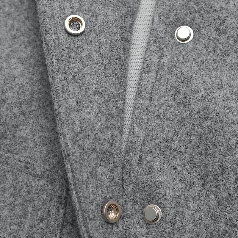 Damen S Stehkragen Mittellang Locker Langarm Jacke Mantel