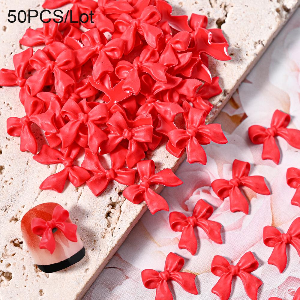 50/100 pezzi Rosa Bianco Kawaii Fiocco Ciondolo per Unghie 3D Resina Fiocco Flatback Gemme per Unghie 8*10mm Strass Gioielli per Nail Art #Papillon