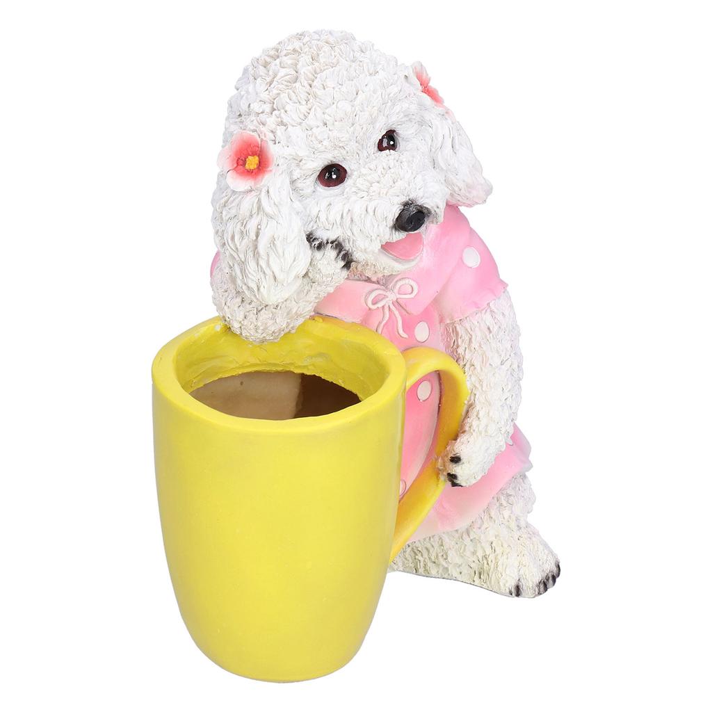 Animal Vase Decoration Resin Hand Painted Simulation Dog Flowerpot Ornament for Garden