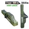 JOSBY 182CM-60CM Retractable Foldable Portable Waterproof Multi-Layer 2 3 Layer Oxford Cloth Fishing Rod Gun Bag Box Convenient