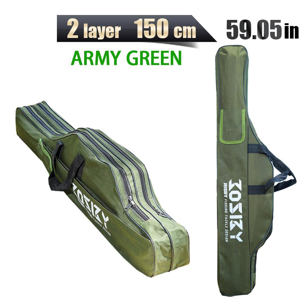 JOSBY 182CM-60CM Retractable Foldable Portable Waterproof Multi-Layer 2 3 Layer Oxford Cloth Fishing Rod Gun Bag Box Convenient