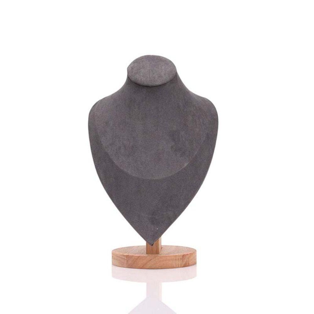Wooden Necklace Display Rack Suede Display Model High Quality Neck Display Props  Necklace