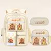 Capybara Schultaschen für Jungen Mädchen Grundschultasche Cartoon Schulrucksack Set Rucksack Bagpack Kinder Niedlich Kinder Büchertaschen