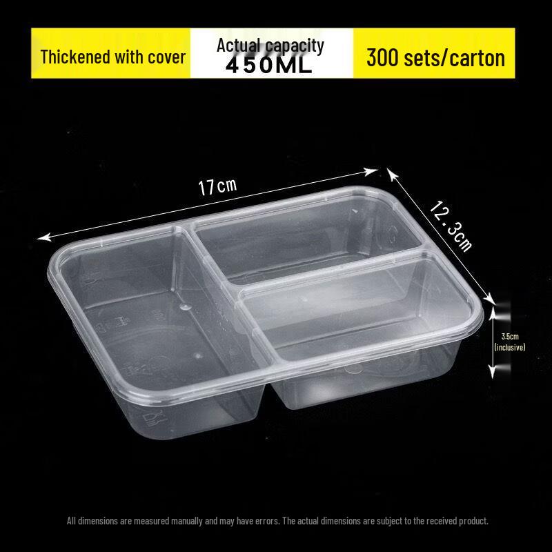 Saint-Eaton Disposable 3-Compartment Lunch Box