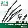 For Mini Cooper R56 Hatch 2007-2011 2008 2009 Wiper Front & Rear Wiper Blades Windshield Windscreen Window Brushes 19"+18"+10