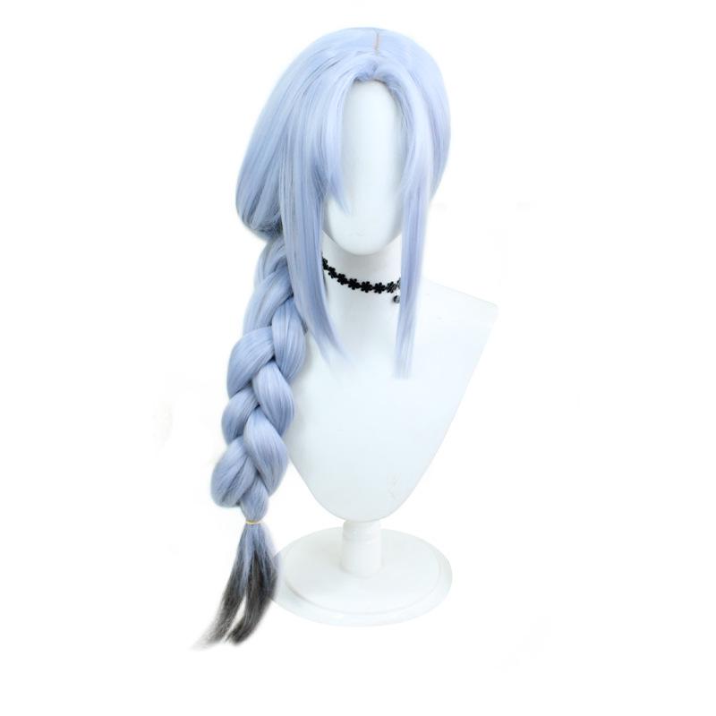 Shenhe Cosplay Wig with Light Blue Gradient Long Braid