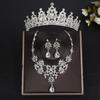 Shiny Bridal Jewelry Sets Baroque Style Crystal Headdress Tiara Earrings Necklace  Pageant