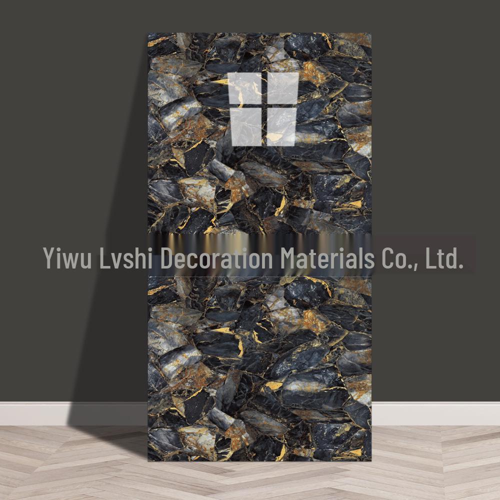 Waterproof Marble Imitation Tile Wall Sticker for Kitchen Renovation - Oil & Moisture Resistant, Self-Adhesive Decor.