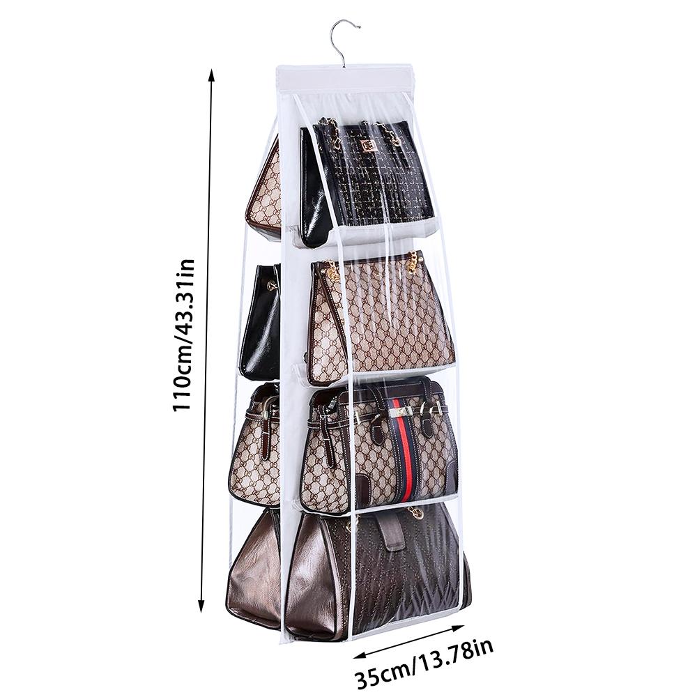 

Bag Storage Handbag Organizer Artifact Wardrobe Dormitory Hanging Household Storage Shelf Layered Bag Shelf Bag Storage Bag білий