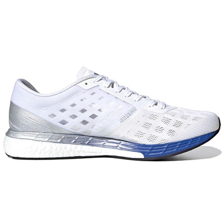 adidas Adizero Boston 9 Silver Metallic Royal Blue Men Sneakers White Footwear-White EG4672