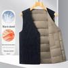 2025 Autumn/Winter Men's Corduroy V-neck Down Vest - Warm Vest for Middle-aged & Elderly