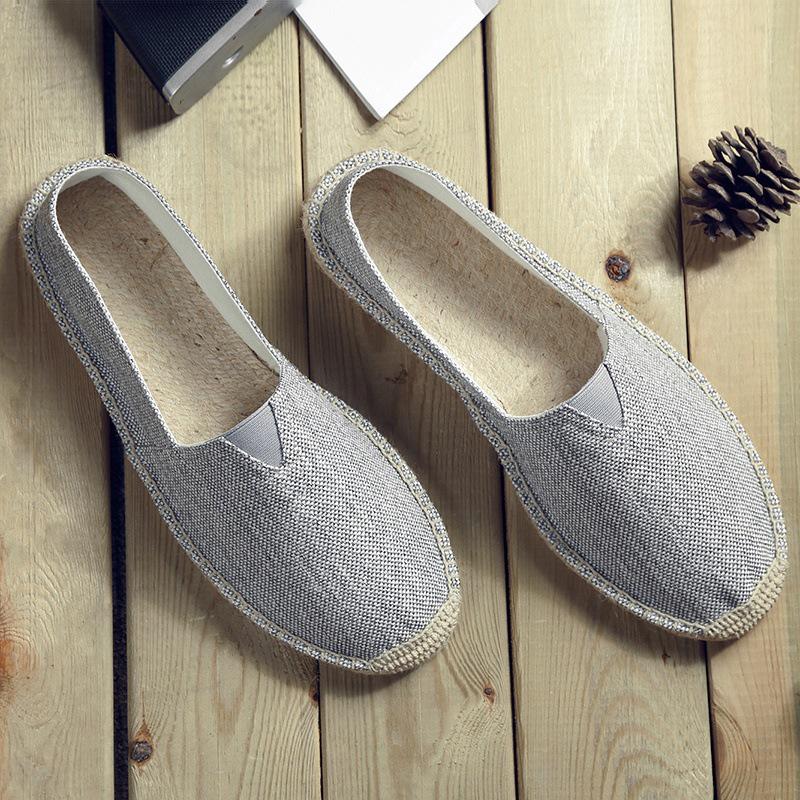 Scarpe da Uomo e da Donna in Tela e Lino Resistenti all'Usura: Scarpe da passeggio slip-on traspiranti, fatte a mano, casual