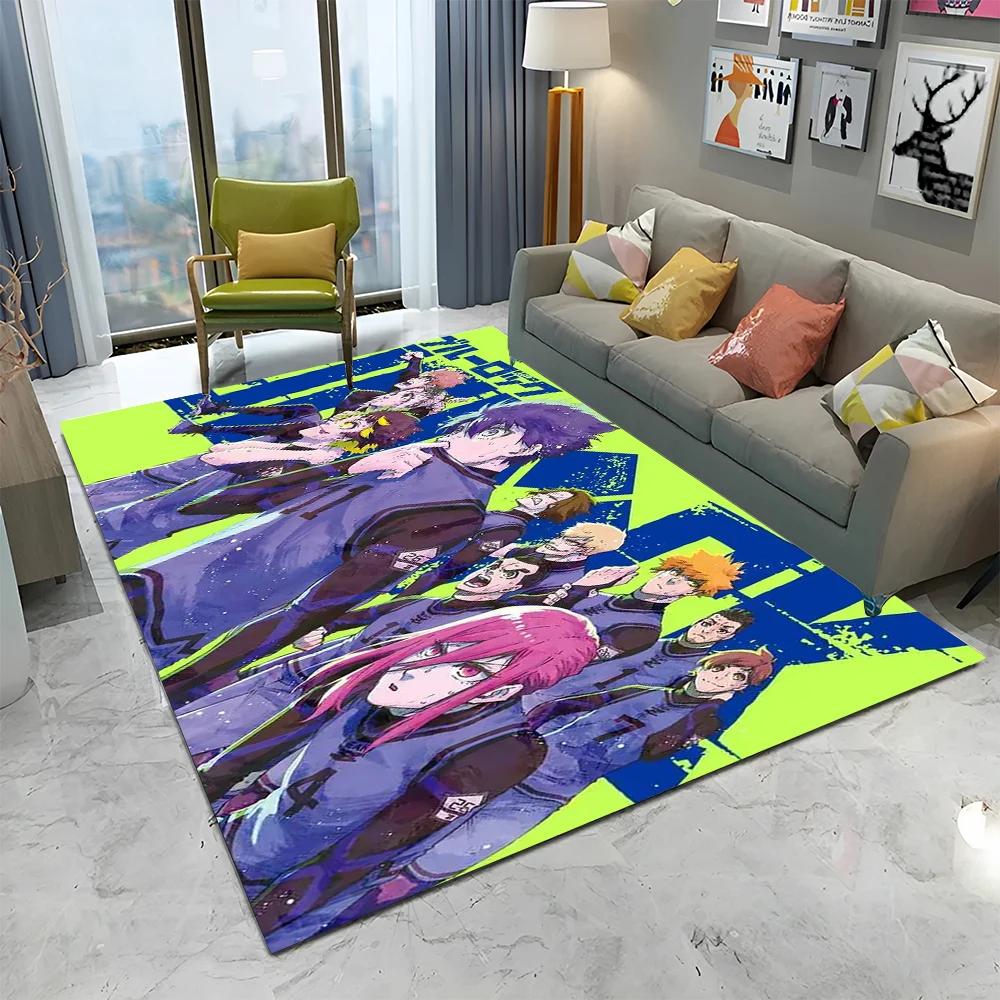Blue Lock Football Anime Cartoon Carpet Rug for Home Living Room Bedroom Sofa Doormat Decor,kid play Area Rug Non-slip Floor Mat
