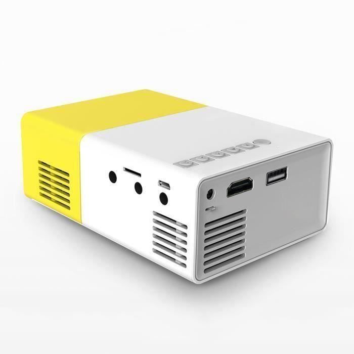 Fw1S Yg300 Projecteur Led 1080P Projection Machine Avec Usb Hdmi Av Micro Sd Port Mini Télécommande de Poche H03F97