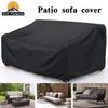2/3 Seater Patio Sofa Cover | Black 210D Oxford Fabric with Handles and Bottom Drawstring, All Season Protective Cover for Garden,