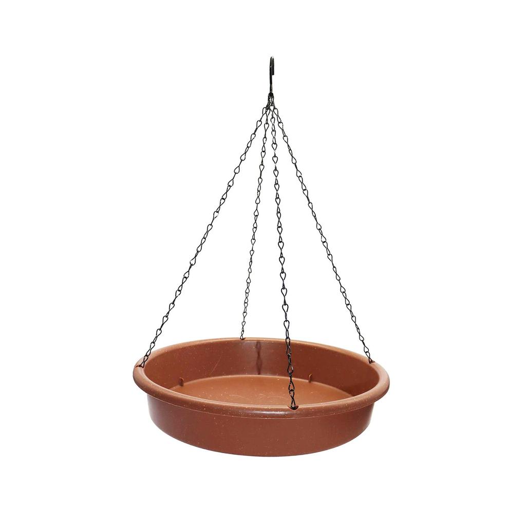 Bird Waterer with Metal Hooks Bird Water Bowl and Chain Hanging Bird Bath Water Feeder for Hummingbird Tree Outside Parrot Patio