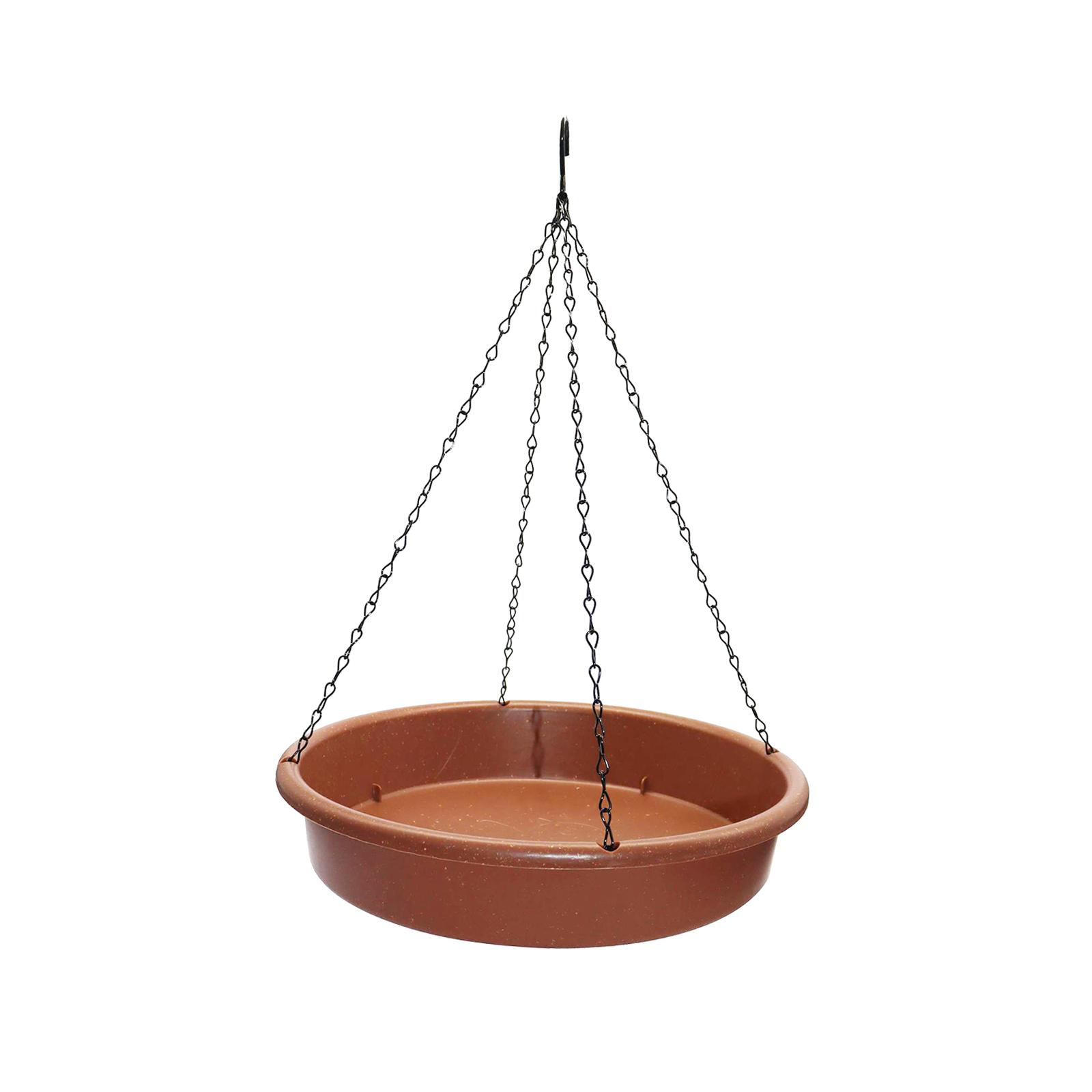 Bird Waterer with Metal Hooks Bird Water Bowl and Chain Hanging Bird Bath Water Feeder for Hummingbird Tree Outside Parrot Patio