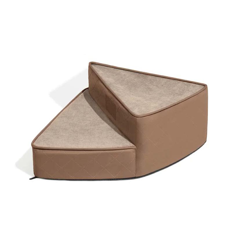 Water-Repellent Faux Leather Pet Stairs 2/3/4 Step Non-Slip Dog/Cat Ramp Ladder Removable Spiral Small Dog Steps Pet Supplies