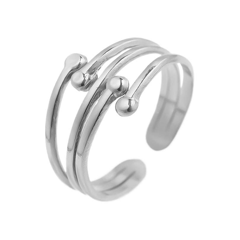 Geometria Semplice Moda Acciaio Inossidabile Anelli Aperti Per Donne Uomini Accessori Colore Argento Cuore Sole Rotondo Base Vuota Fai da Te Anillos