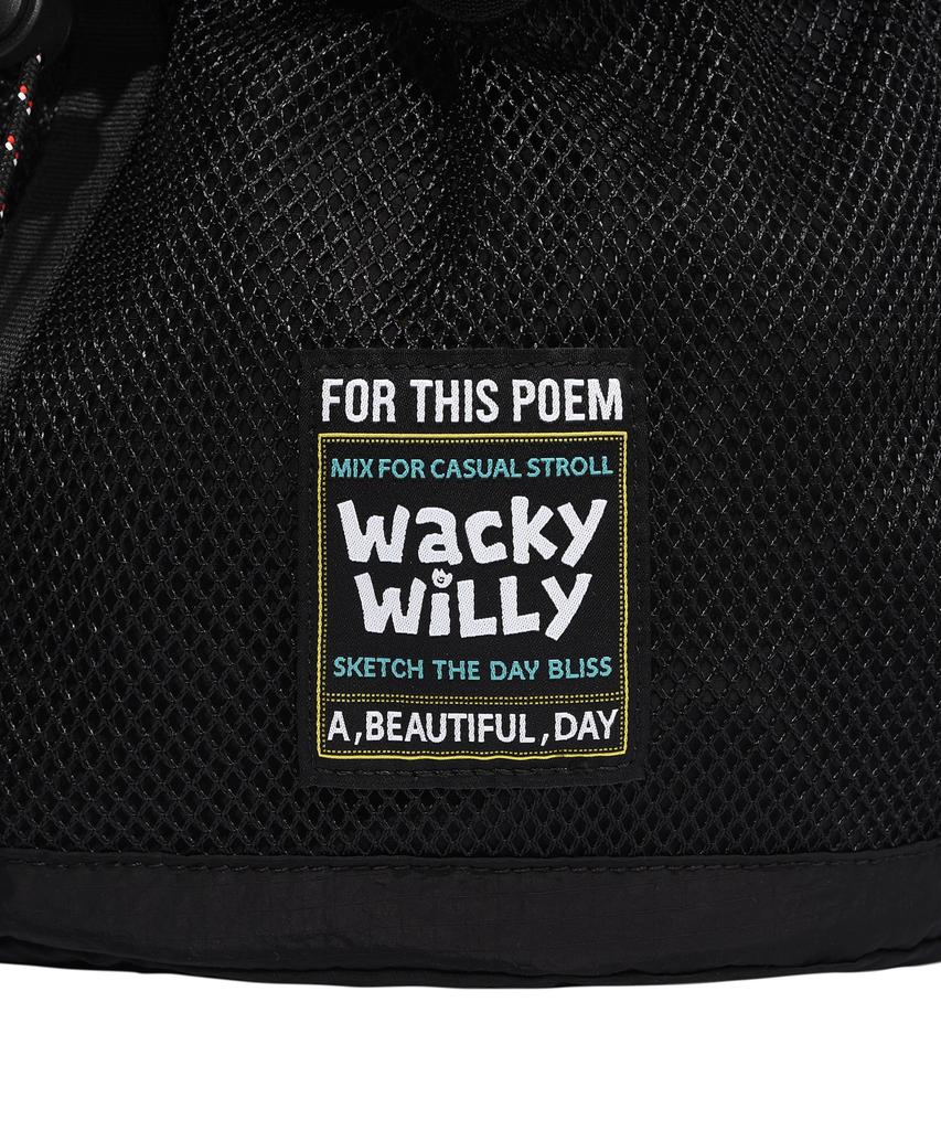 Wacky Willy String Draw Backpack Black