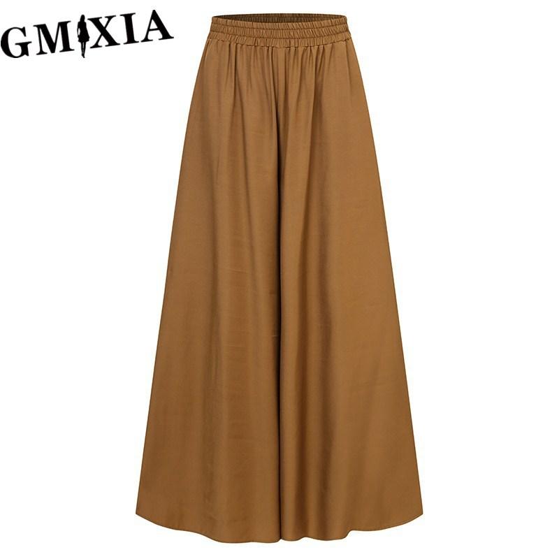 GMXIA Pantalones y capris con estampado de color sólido informal a la moda para mujer