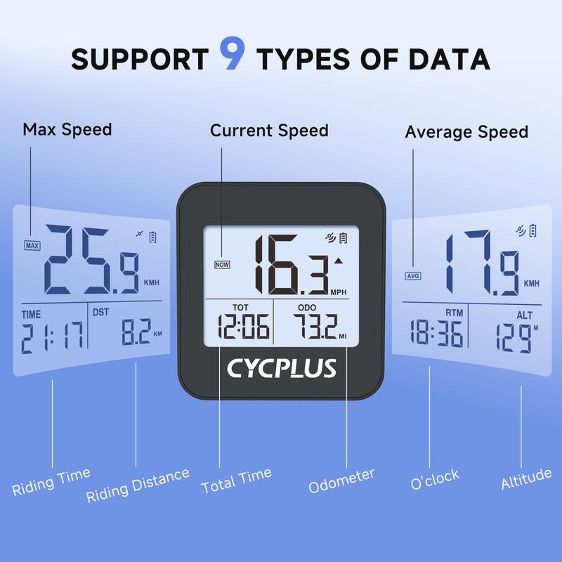 CYCPLUS Wireless Stopwatch GPS Bike Computer Waterproof IPX6 Cycling Odometer Bicycle Accessories