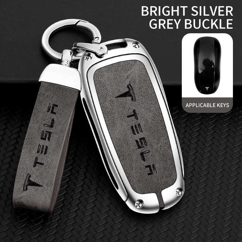AAAIU1 Zinc Alloy Car Fob Smart Remote Key Case Cover Holder For Tesla Model 3 Model S Model Y Model X Protector Keychain Accessories