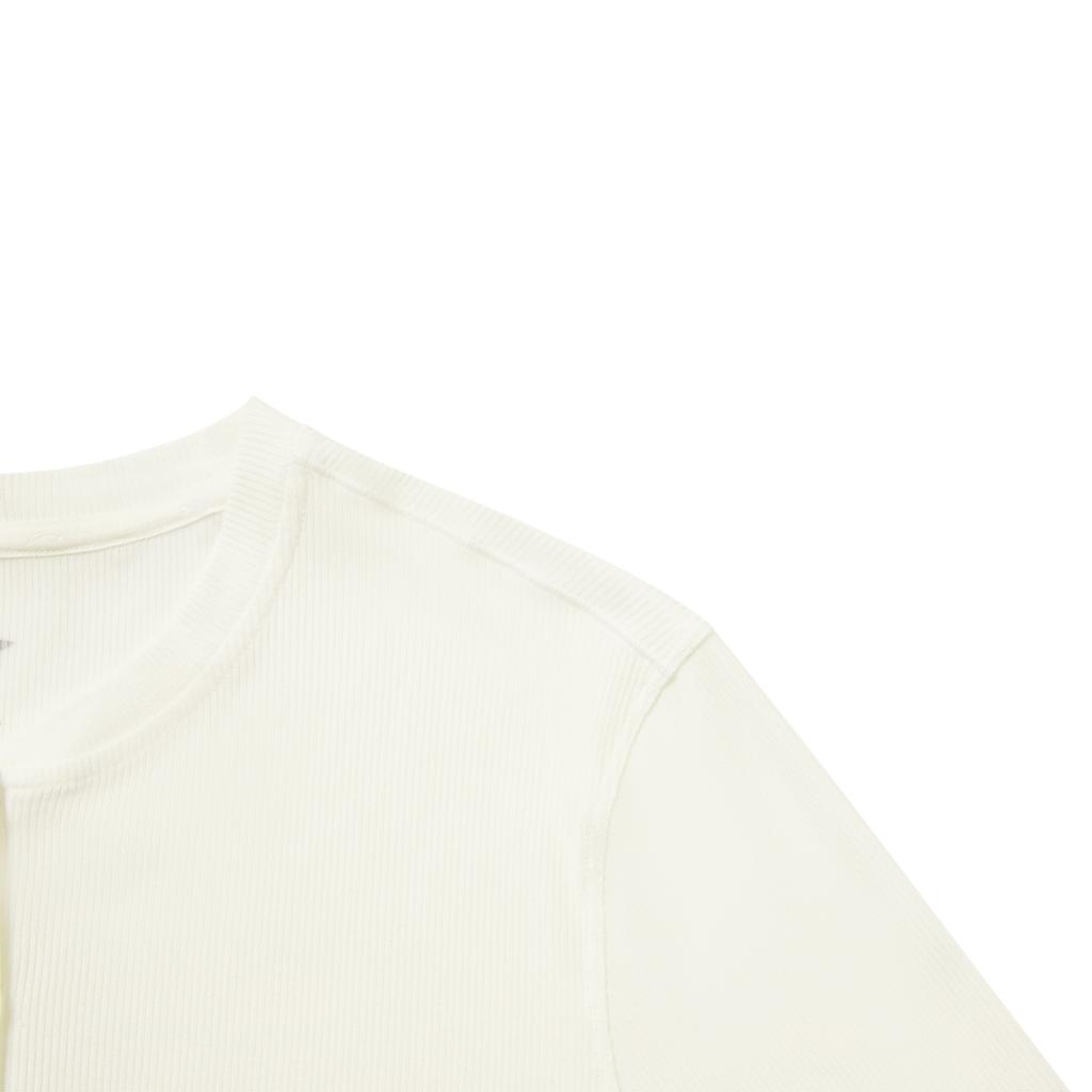 Li Ning Fitness Series Round Neck Logo Stitching Button T-Shirt Women tops ATLW096-1