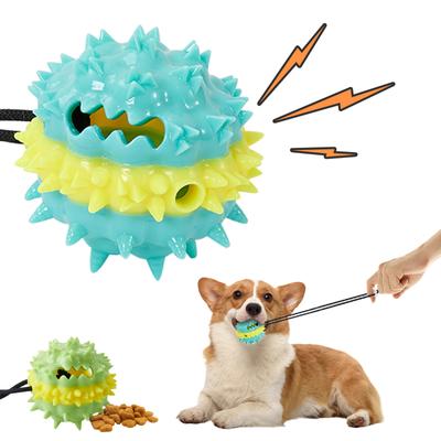 Pet Vocal Burr Ball, Multifunkční hračka pro únik krmiva, odolná proti úniku, čistící zuby, interaktivní míč s vodítkem pro psy