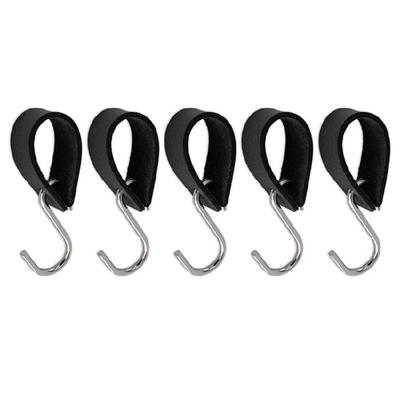 5Pcs S Shape PU Leather Hanger Dangling Strap Holder Storage Hook Portable Outdoor Camping Hanging Hook Easy To Use