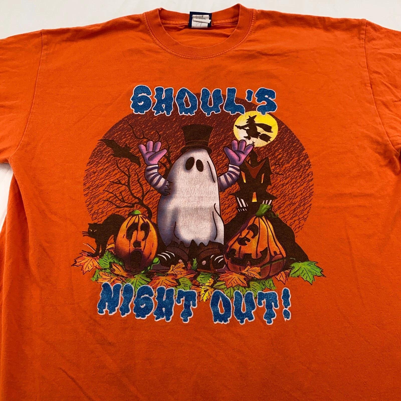 

vintage 90s GHOUL’S NIGHT OUT HALLOWEEN T-Shirt LARGE/XL ghost pumpkin witch M