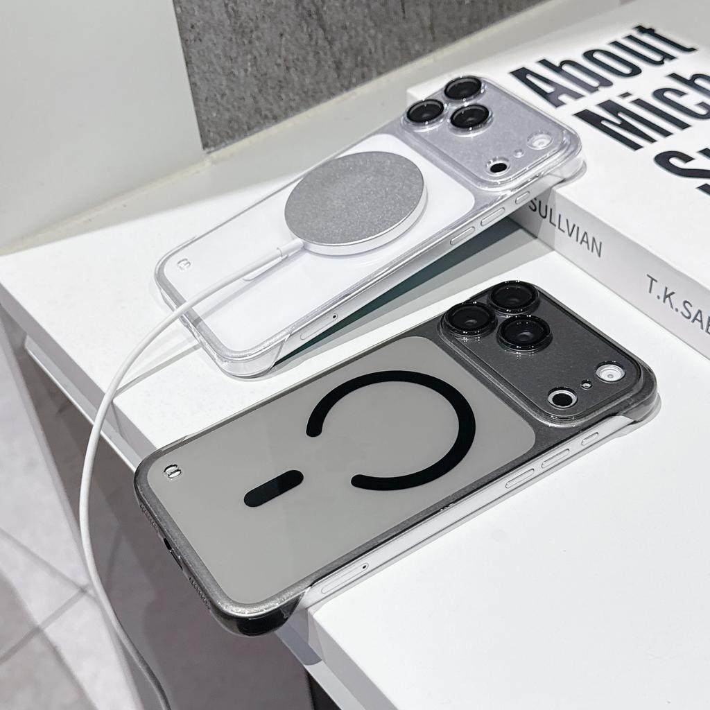 Frameless Clear PC Magnet For Magsafe Case For iPhone 17 Air 16 15 14 Plus 13 12 11 Pro Max Ultra-Thin Glass Lens Protect Cover