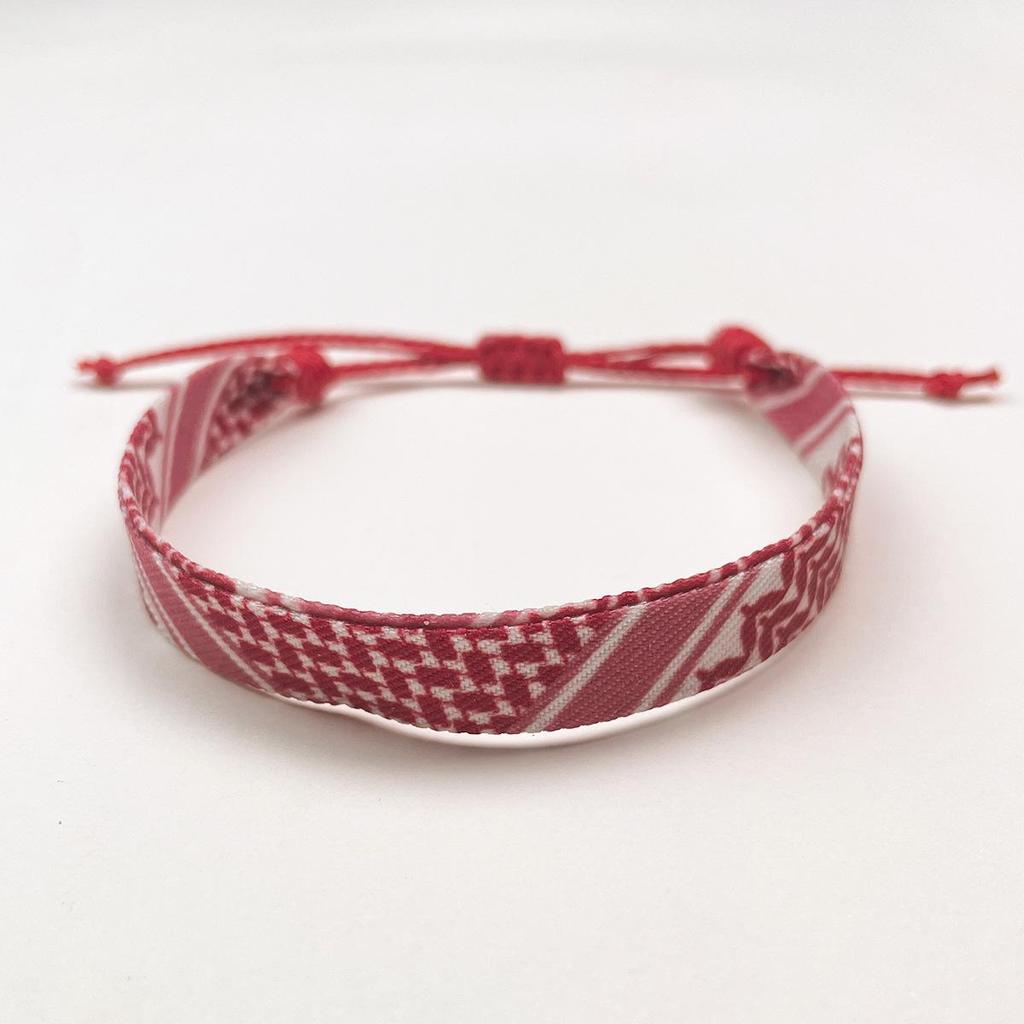 Arabic Geometric Ribbon Bracelet: Hand-Woven, Adjustable Ethnic Style