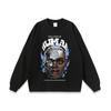 Mens Oversized Loose Fit Cotton Tee - Dark Aesthetic Streetwear Vintage Washed Print Round Neck Drop Shoulder Sleeve