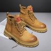 Men's High-Top Boots Genuine Leather Breathable Work Boots Trendy Autumn Winter Ankle Boot