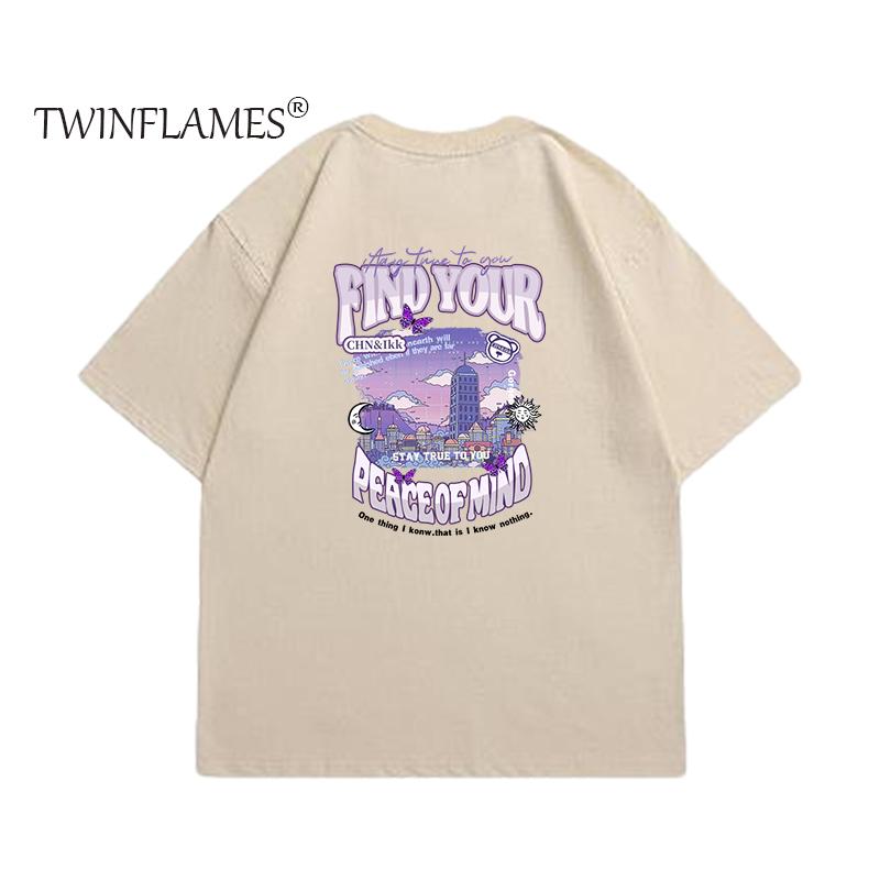 Letter Printed T Shirt Women  Summer Chic Tees Cotton Elegant Clothes Loose Casual Pullover Tops