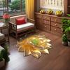 Lotus Flower Shaped Rug 3D Visual Effect Lotus Carpet Absorbent Area Rug with Non-Slip Backing for Bedroom Living Room Bathroom Kitchen