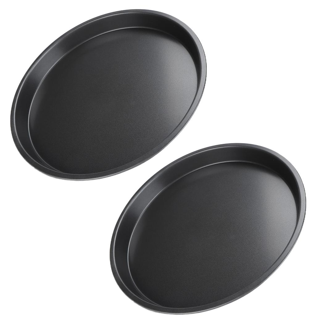 2Pcs Non Stick Pizza Pan Deep Thickened Carbon Steel Baking Pan for Kitchen Bakery10in